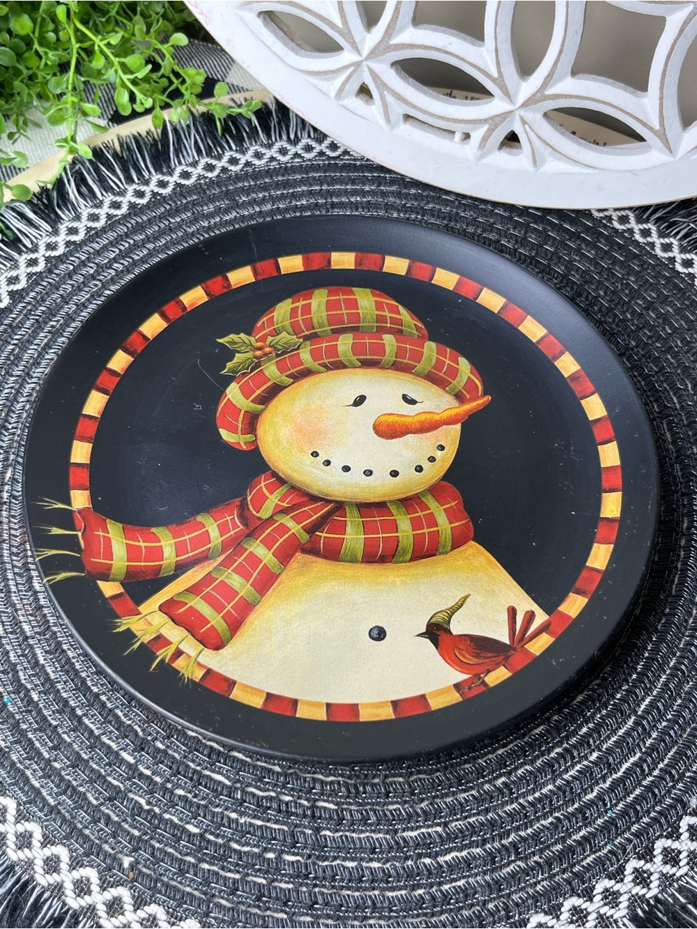 Giftcraft decorative Snowman holiday plate Model #681328